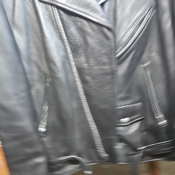 Wilson Black Leather Men's Motorcycle Jacket - Picture 8 of 11